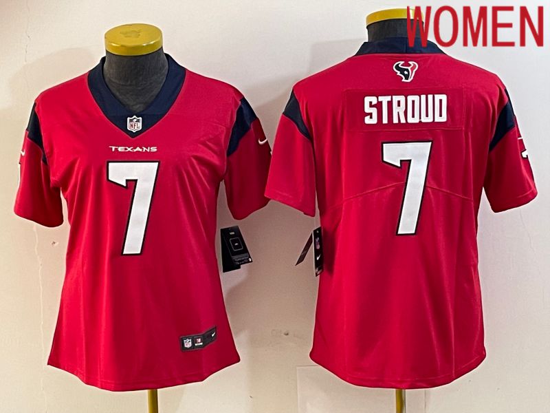 Women Houston Texans 7 Stroud Red New Nike Vapor Untouchable Limited NFL Jersey